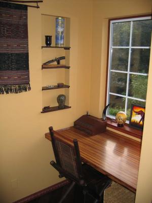 Desk and shelf details (Jim built the shelves)