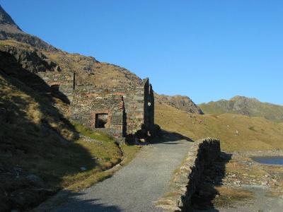 The ruins of the Britannia Copper Mine crushing Mill.