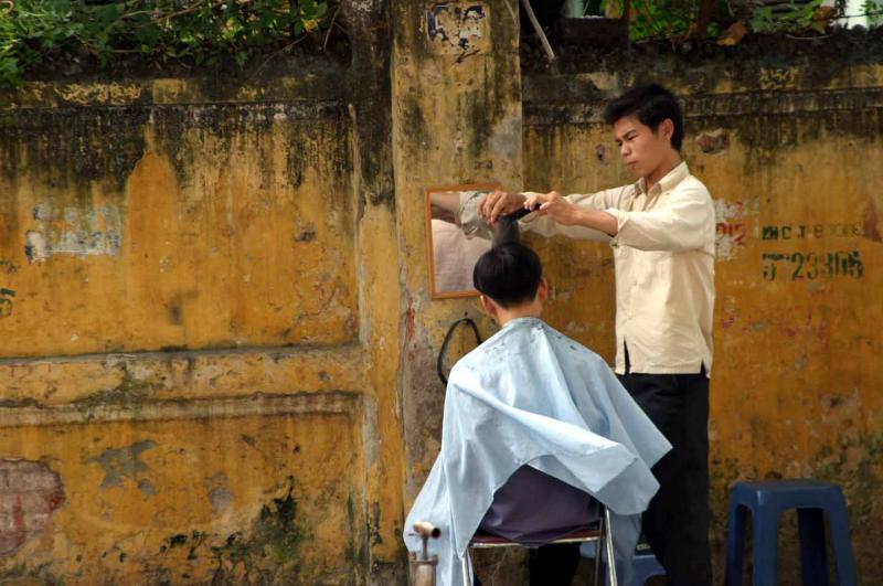 Getting a trim in Vietnam