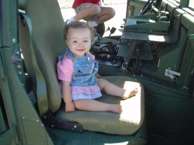 Leila in a HMMWV Family Day 2004