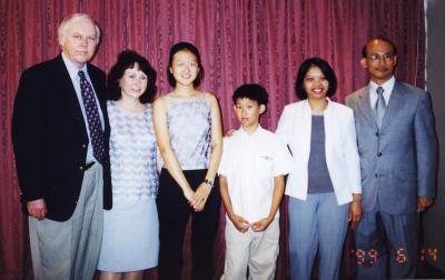 Wedding in Hong Kong, 14 June 1999. John, Maggie, Caroline, Michael, Nita, and Y.C.