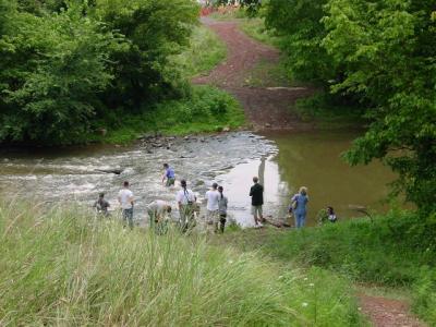 Aaron crosses the ford