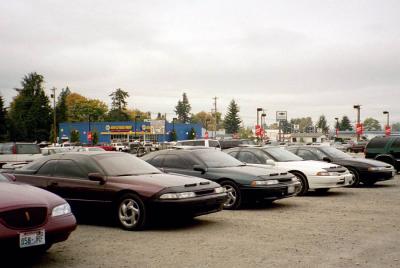Subarus parked in Arlington, WA