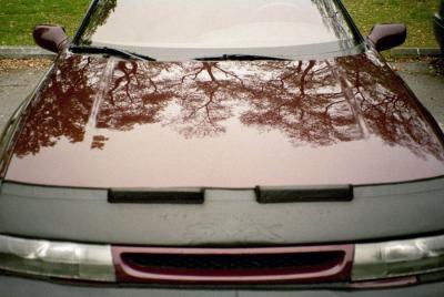 Reflection in hood of a Claret SVX