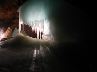 Inside the Werfen ice cave. Austria.