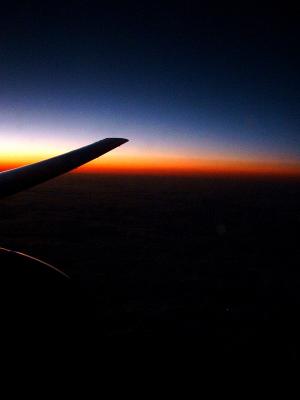 Sunset on AQ466 OGG-BUR