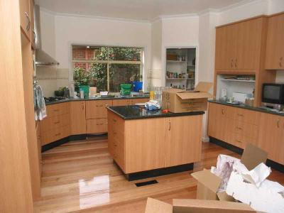 unpacking kitchen