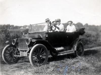 Wendell Lambert & Family Members in His New 1913 Model T Ford