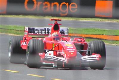 Michael Schumacher going into pits