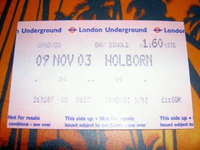 Ticket London Underground