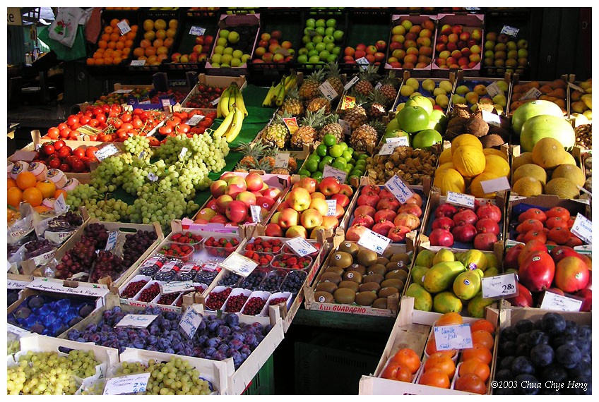 Colorful fruits on sale