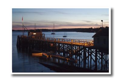 A boatyard at dusk...