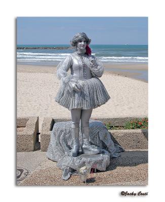 Human Statue at Tel Aviv Beach