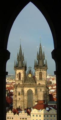Tyn Church from the Astronomical Clock Tower