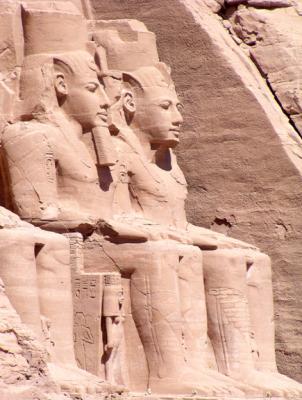 The colossi of Ramses II at Abu Simbel.