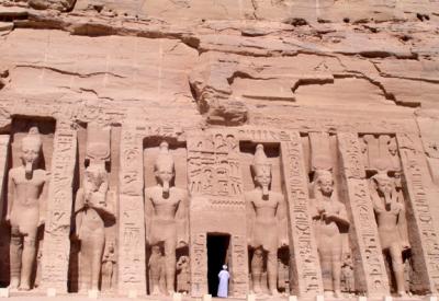 Abu Simbel - The Temple of Hathor, built in honor of the pharoah's beloved chief wife, Nefertari.