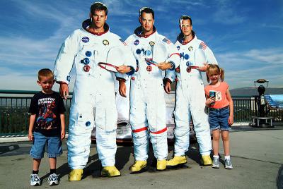 Real astronauts, fake kids.