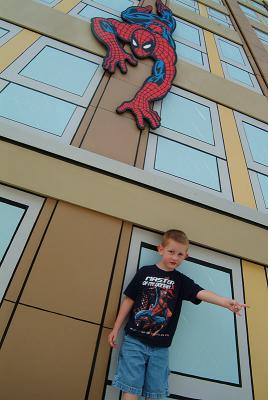 Practicing a little web slinging.