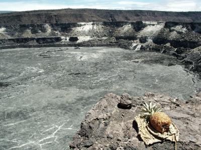 Pineapple offering - Hanauma Crater, Kilauea Volcano