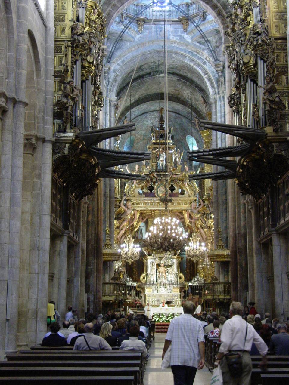 Inside the Cathedral of Santiago de Compostela.