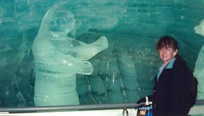 Judy at the Ice Palace. Construction began in 1934  - subsequently enlarged and embellished with additional sculptures.