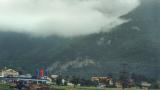 Interlaken as seen from the train as we were leaving for Zurich. Whole area was covered by clouds - little visibility.