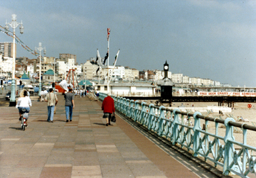 The boardwalk at Brighton. Brighton was England's first seaside resort in the mid-18th century.