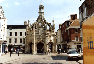 Chichester was a market town (12th century) with lots of craftsmen. This is the 16th century Market Cross in the center of town.