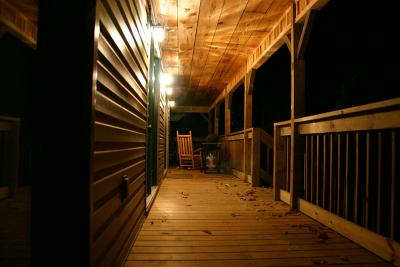 Rear cabin at night.