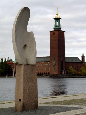 Stockholm Stadshuset as seen from Evert Taubes Terrass, Riddarholmen island
