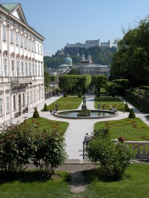 Mirabell Gardens, Pegaus and The Fortress in the distance