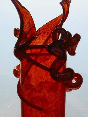 Red Orange Vase