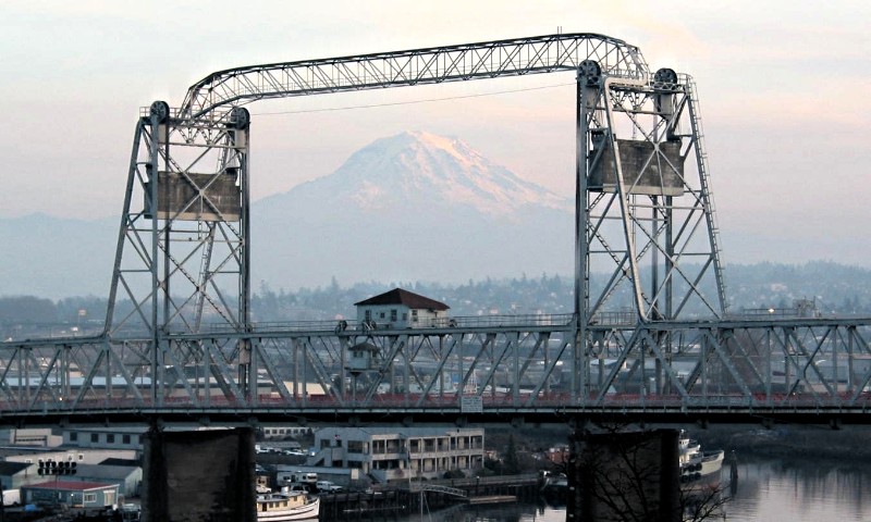 11th Street Bridge and Mt. Rainier
