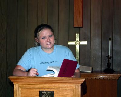 Marianne delivers the Word-Yosemite Chapel