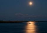 Moonlit harbor