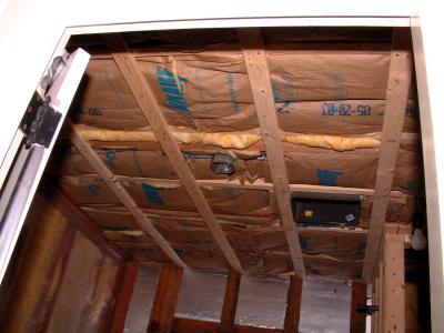 Bathroom ceiling.... all rough-in wiring is done and insulated.