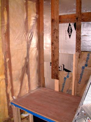 Bathroom walls are all insulated.