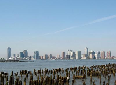 Pier Pilings & New Jersey Skyline