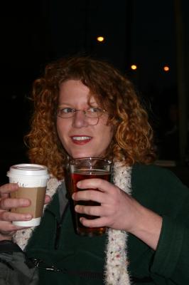 Jeanne couldn't decide, so ordered both- Caffine & Beer