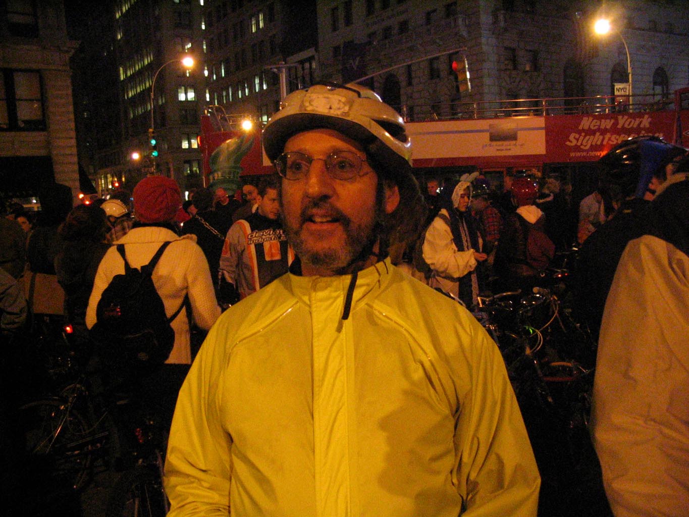 Transportation flow maven Charles Komanoff at NYCs Haloween Critical Mass