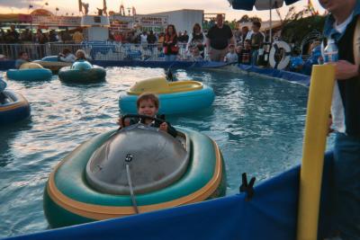 Ben driving the Bumper Boats