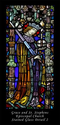 Grace and St Stephens Episcopal Church
Stained Glass Detail 2
I was invited by Rev Theron Walker to take photographs inside the sanctuary of this church, which was built in 1898.  It is so beautiful, breath taking even...  There is no way my images can truly convey the overwhelming beauty of this magnificent structure!