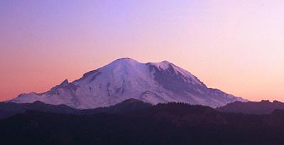 Mt Rainier at sunset