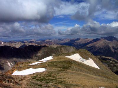 Summit View of Trail to Oxford, Mt. Belford (Elev 14,197 ft)