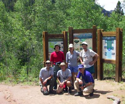 The First & Speediest Exit Gang, Jim, Robert, James (Front); Fred, Marilyn, Ed (Back)