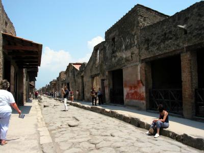 Main street, shops on either side