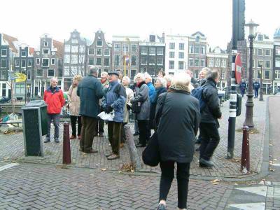 Beginning of guided tour, man in green jacket is Jan van der Wier, our guide