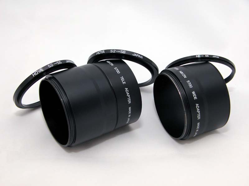 Wide and Tele Converters adaptors plus some step-up/down rings