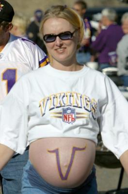 This Viking Football fan has promised to deliver a victory.