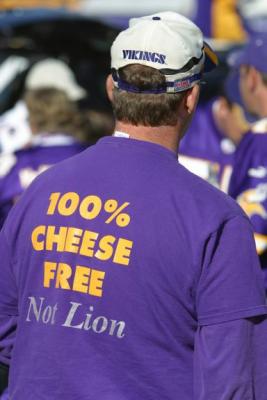 Making fun of the GreenBay Packers (cheese) and the Detroit Lions Football teams.